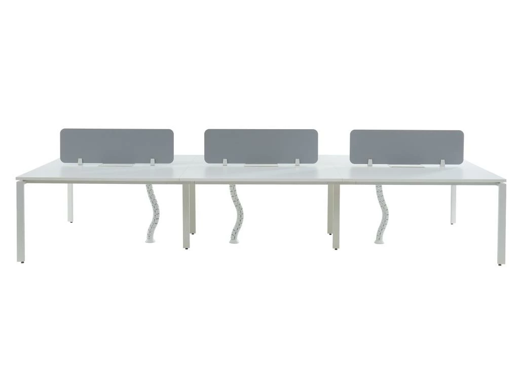 Bureau Bench 6 Personnes - Blanc - L140 Cm - Avec Séparateurs - DOWNTOWN 6 Bureau Bench 6 Personnes - Blanc - L140 Cm - Avec Séparateurs - DOWNTOWN – Image 4