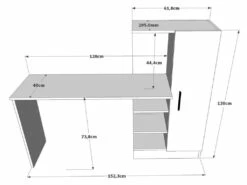 Bureau Avec Armoire De Rangements - Coloris : Naturel Et Blanc - MILARIA -DECO Ventes meuble bureau 12475761