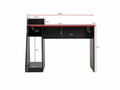 Table Gaming Pour PC Noire Rouge En Bois Moderne Avec Accessoires -DECO Ventes meuble bureau 12573493