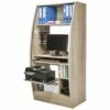 Armoire Informatique Galbée 80 Cm Chêne 6 Niches -DECO Ventes meuble bureau 12939639