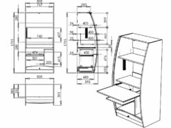 Armoire Informatique Galbée 80 Cm Chêne 6 Niches -DECO Ventes meuble bureau 12939645