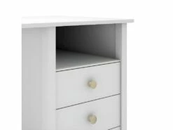 DAVA - Bureau 3 Tiroirs En Pin Massif Blanc -DECO Ventes meuble bureau 13030563