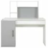 Bureau Avec Rangements Iséo Blanc Et Gris Clair