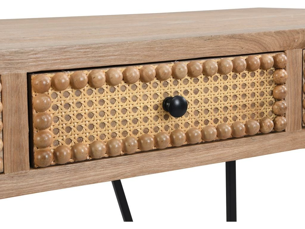 Bureau Avec 3 Tiroirs - MDF Et Métal - Coloris : Naturel Et Noir - AKIVI 9 Bureau Avec 3 Tiroirs - MDF Et Métal - Coloris : Naturel Et Noir - AKIVI – Image 7