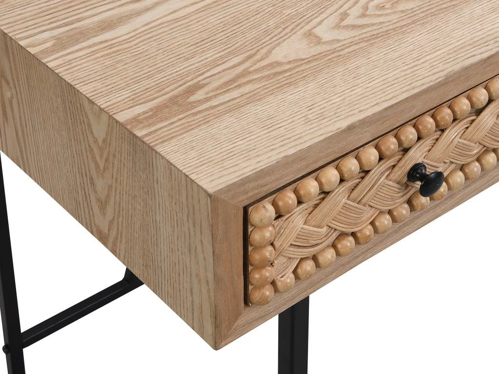 Bureau Avec 3 Tiroirs - MDF Et Métal - Coloris : Naturel Et Noir - AKIVI 8 Bureau Avec 3 Tiroirs - MDF Et Métal - Coloris : Naturel Et Noir - AKIVI – Image 6