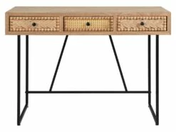 Bureau Avec 3 Tiroirs - MDF Et Métal - Coloris : Naturel Et Noir - AKIVI 14 Bureau Avec 3 Tiroirs - MDF Et Métal - Coloris : Naturel Et Noir - AKIVI -DECO Ventes meuble bureau 13226667