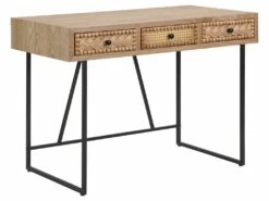 Bureau Avec 3 Tiroirs - MDF Et Métal - Coloris : Naturel Et Noir - AKIVI 13 Bureau Avec 3 Tiroirs - MDF Et Métal - Coloris : Naturel Et Noir - AKIVI -DECO Ventes meuble bureau 13226669