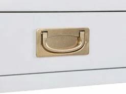 Bureau Avec 3 Tiroirs - MDF Et Métal - Blanc Et Doré - URENGA -DECO Ventes meuble bureau 14023415