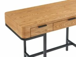 Bureau Avec 3 Tiroirs - MDF Et Métal - Naturel Et Noir - LISELA -DECO Ventes meuble bureau 14023461