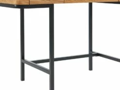 Bureau Avec 3 Tiroirs - MDF Et Métal - Naturel Et Noir - LISELA -DECO Ventes meuble bureau 14023463