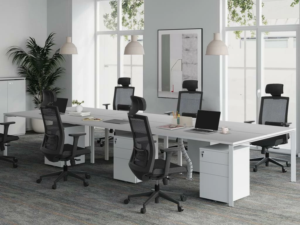 Bureau Bench 6 Personnes - Blanc - L140 Cm - DOWNTOWN 4 Bureau Bench 6 Personnes - Blanc - L140 Cm - DOWNTOWN – Image 2