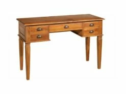 AYAN - Bureau 5 Tiroirs Marron Bois Teck -DECO Ventes meuble bureau 14659793