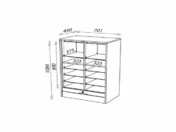 Classeur Double à Rideau Hêtre Taille M - KLASS -DECO Ventes meuble bureau 15965719