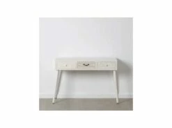 Bureau 3 Tiroirs Bois Clair/Blanc - LINO -DECO Ventes meuble bureau 17636307