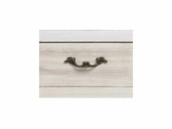 Bureau 3 Tiroirs Bois Clair/Blanc - LINO -DECO Ventes meuble bureau 17636311