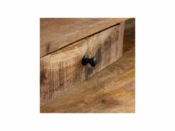 Bureau 2 Tiroirs 1 Niche Bois De Manguier/Métal - LEKNU -DECO Ventes meuble bureau 17789075