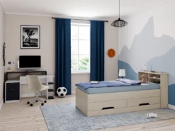 Bureau Avec Rangements ZACHARIE - Blanc Et Gris -DECO Ventes meuble bureau 18439441