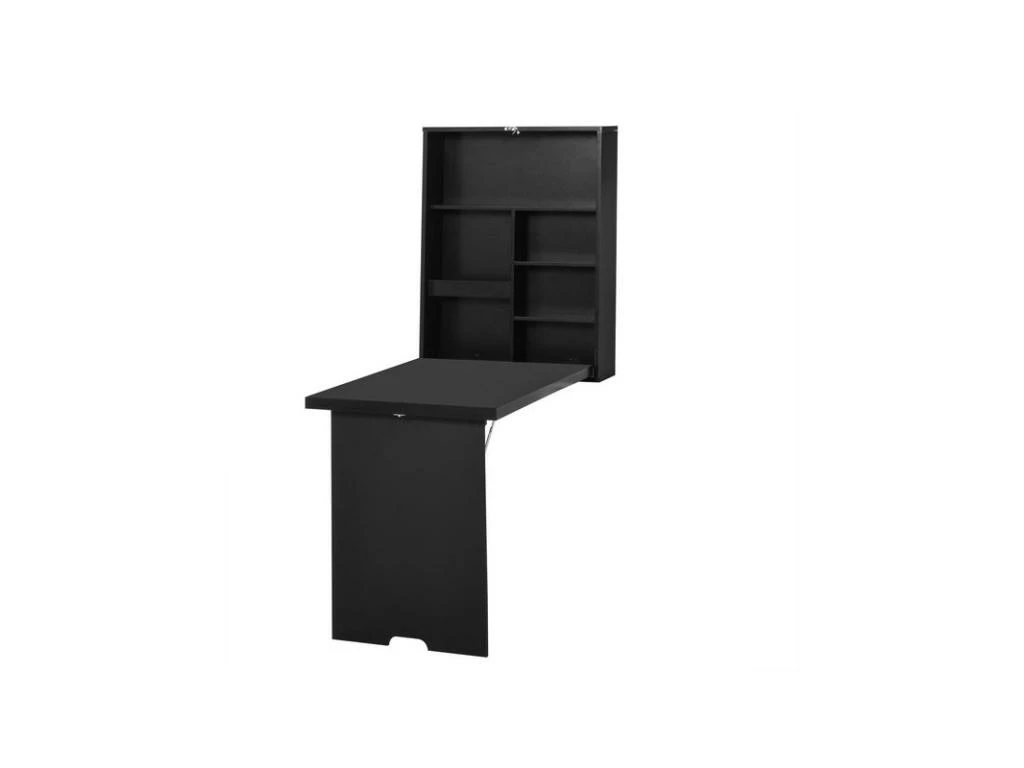 Bureau Pliable étagère LENNY Noir 6 Bureau Pliable étagère LENNY Noir – Image 4
