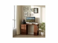 Bureau Informatique RICARDO Brun -DECO Ventes meuble bureau 19169535