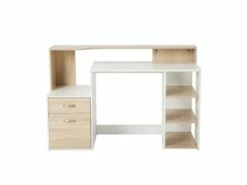 Bureau Informatique Ase Hêtre Blanc -DECO Ventes meuble bureau 19170009