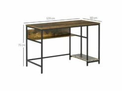 Bureau Design Industriel ANSELME Boisé Et Noir -DECO Ventes meuble bureau 19170127