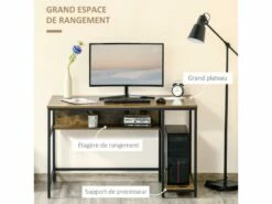 Bureau Design Industriel ANSELME Boisé Et Noir -DECO Ventes meuble bureau 19170131