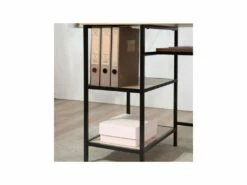 Bureau Informatique Avec étagères SOHO Noir Et Bois -DECO Ventes meuble bureau 19170203