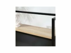 Bureau Informatique Avec étagères SOHO Noir Et Bois -DECO Ventes meuble bureau 19170207