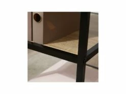 Bureau Informatique Avec étagères SOHO Noir Et Bois -DECO Ventes meuble bureau 19170209