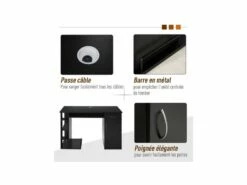 Bureau Informatique STELLAR Noir -DECO Ventes meuble bureau 19170233