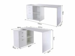 Bureau Modulable Solibac Blanc -DECO Ventes meuble bureau 19170251