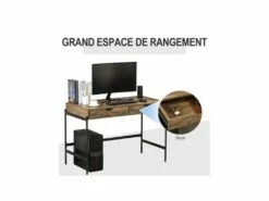 Bureau Industriel TONY Noir Et Bois -DECO Ventes meuble bureau 19170493