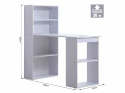 Bureau Multi-rangement Elina Blanc -DECO Ventes meuble bureau 19170535