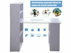 Bureau Multi-rangement Elina Blanc -DECO Ventes meuble bureau 19170537