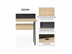 Bureau Secrétaire ETHAN Chêne Clair 15 Bureau Secrétaire ETHAN Chêne Clair -DECO Ventes meuble bureau 19170629