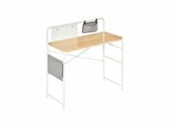 Bureau Informatique LILIA Blanc Et Bois Clair -DECO Ventes meuble bureau 19170661