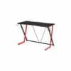 Bureau Gaming La Meilleraie En Bois Mdf Style Fibre De Carbone Noir / Rouge