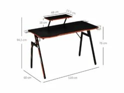 Bureau Gaming HARVEY Noir Et Rouge -DECO Ventes meuble bureau 19170801