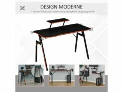 Bureau Gaming HARVEY Noir Et Rouge -DECO Ventes meuble bureau 19170803