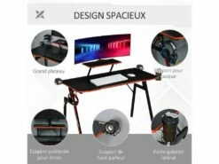 Bureau Gaming HARVEY Noir Et Rouge -DECO Ventes meuble bureau 19170805