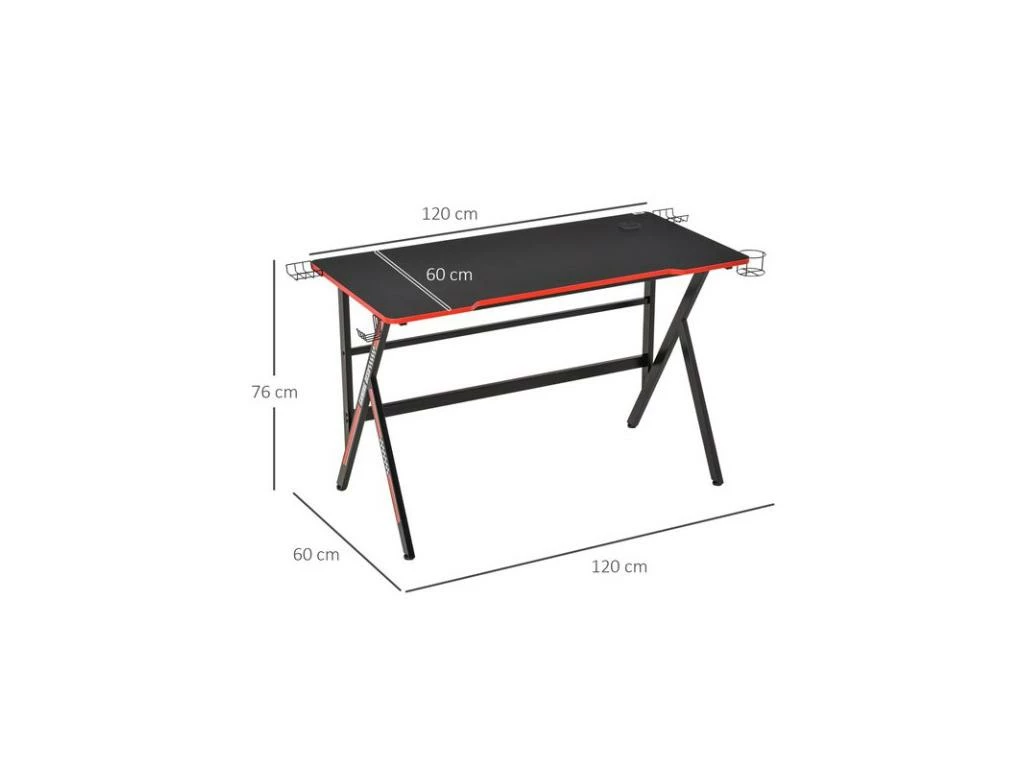 Bureau Gaming YAZZ Noir Et Rouge 5 Bureau Gaming YAZZ Noir Et Rouge â Image 3