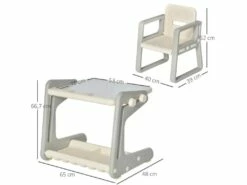 Bureau Enfant Tableau Blanc Et Chaise NICOLAS Beige -DECO Ventes meuble bureau 19192677