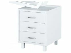 Bureau Informatique Design Avec Tiroirs De Rangement - Couleur Blanc -DECO Ventes meuble bureau 19192781