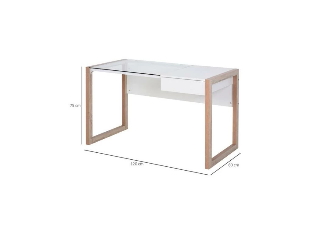 Bureau STANFORD Blanc Et Bois 5 Bureau STANFORD Blanc Et Bois â Image 3