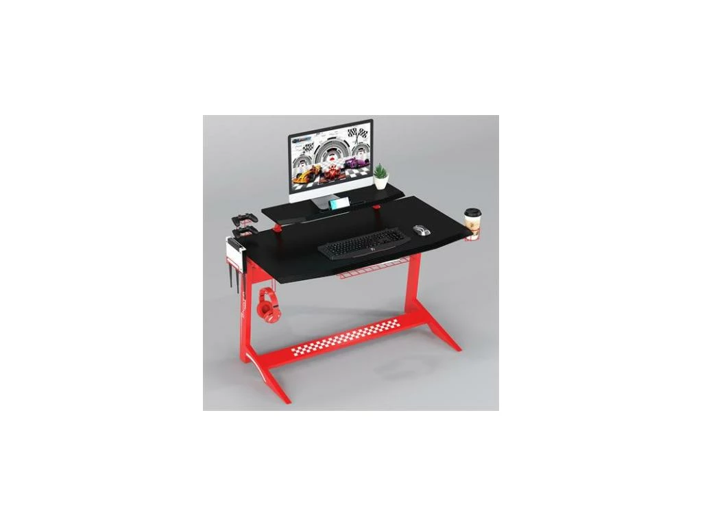 Bureau Gaming Taroudant Rouge/Noir 6 Bureau Gaming Taroudant Rouge/Noir – Image 4
