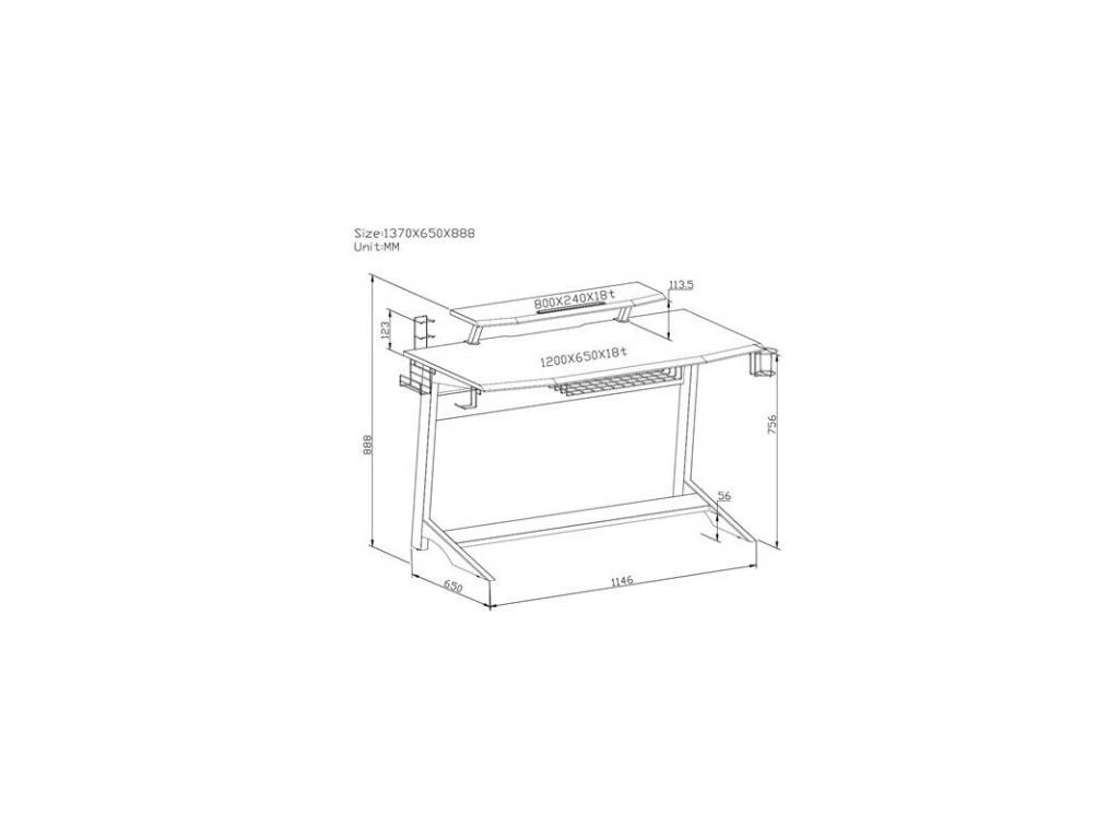 Bureau Gaming Taroudant Rouge/Noir 8 Bureau Gaming Taroudant Rouge/Noir – Image 6