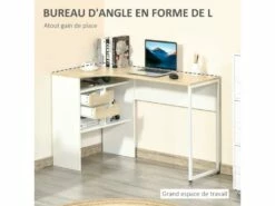 Bureau D'angle Avec Rangements RONY Chêne Clair Et Blanc 10 Bureau D'angle Avec Rangements RONY Chêne Clair Et Blanc -DECO Ventes meuble bureau 19193025