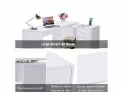 Bureau Informatique Multi Rangements Nito Blanc -DECO Ventes meuble bureau 19193173
