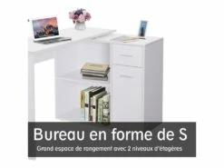 Bureau Informatique Multi Rangements Nito Blanc -DECO Ventes meuble bureau 19193175