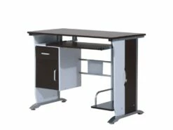 Bureau Informatique MDF Brun-noir Et Blanc